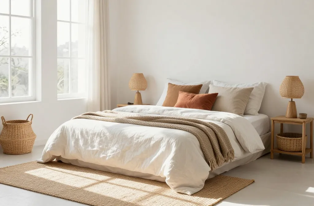 7 Minimalist Boho Bedroom Ideas for Blending Simplicity with Bohemian Style: Easy Luxe Small-Space Charm