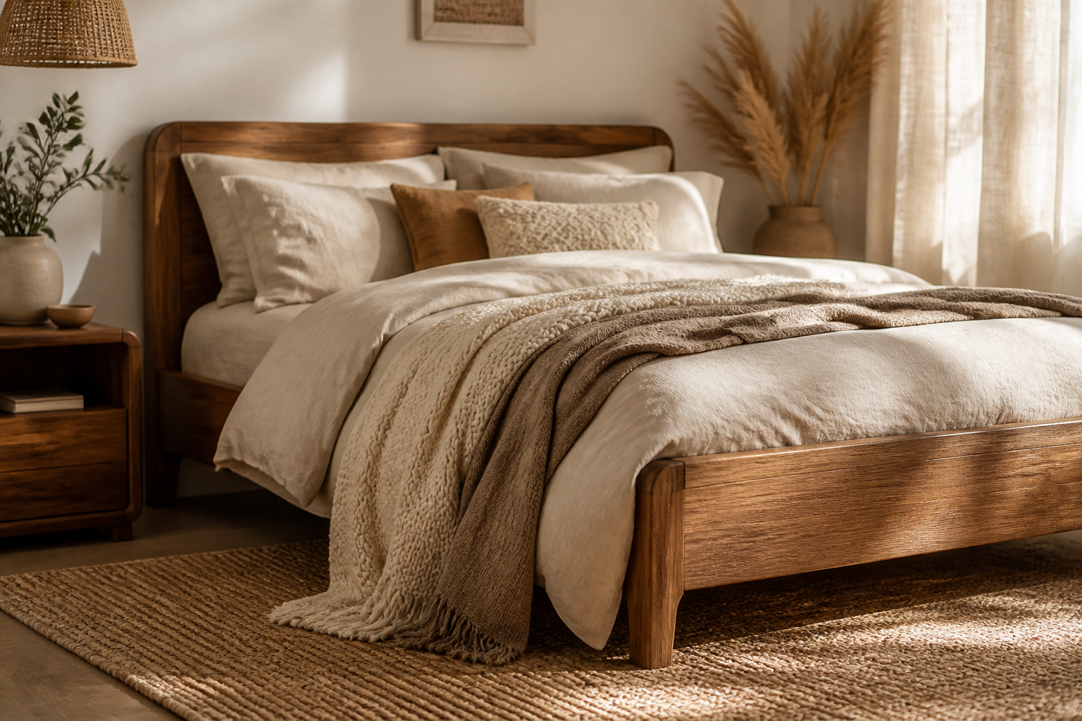 11 Cozy Boho Bedroom Ideas with Warm Wood and Neutral Colors That Cozy Up Spaces