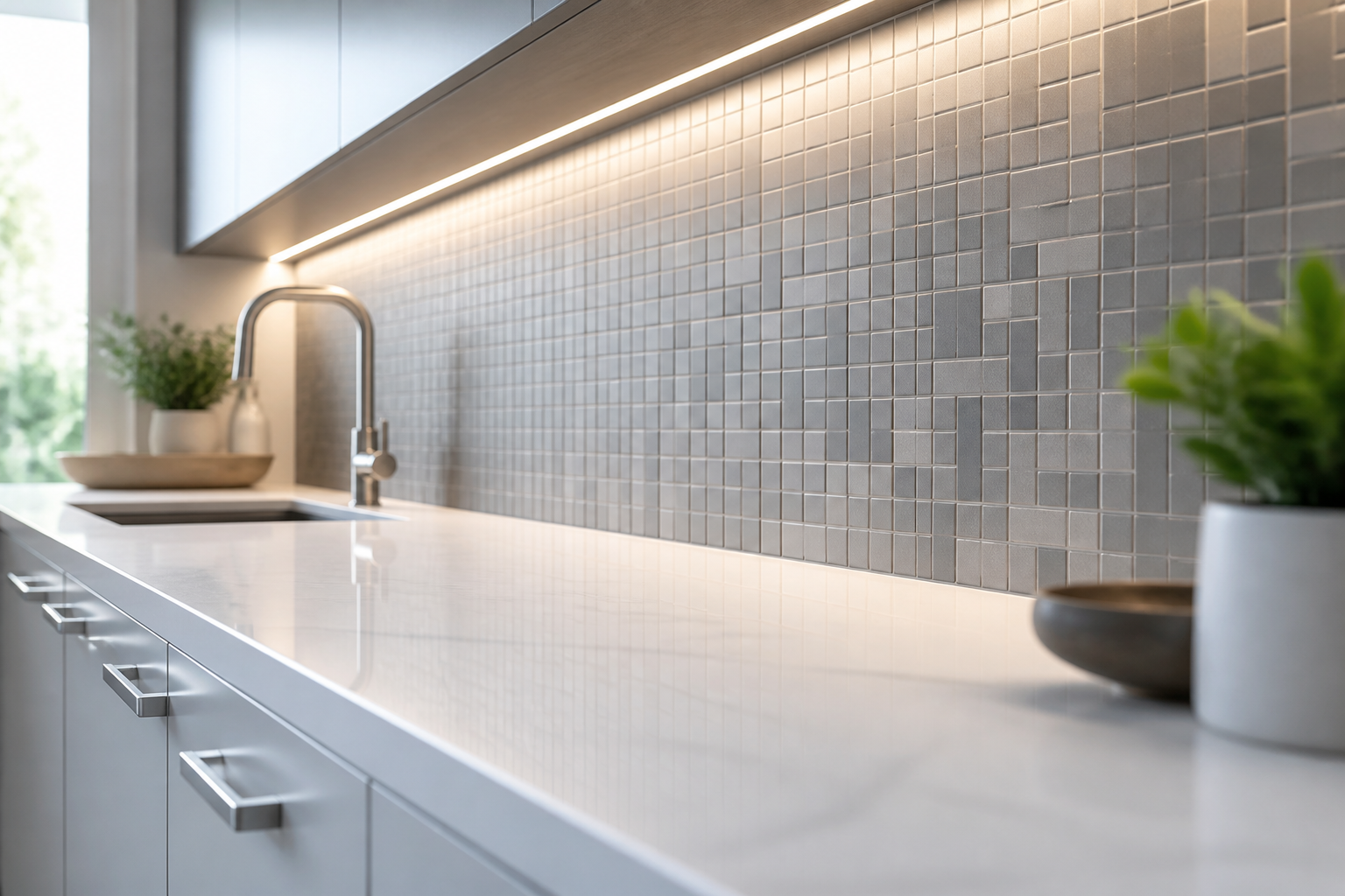 11 Grey Kitchen Backsplash and White Countertop Pairings You'Ll Love Unveiled