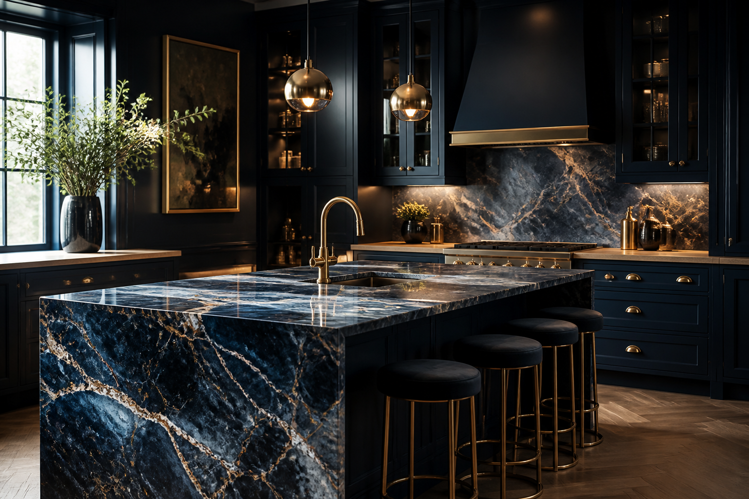 11 Dark Blue Kitchen Decor Ideas for a Bold Luxe Aesthetic: Luxe Looks