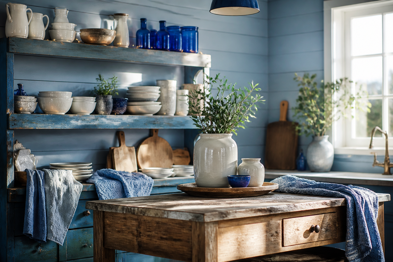 11 Rustic Blue Kitchen Decor Ideas with Vintage Charm You’Ll Love