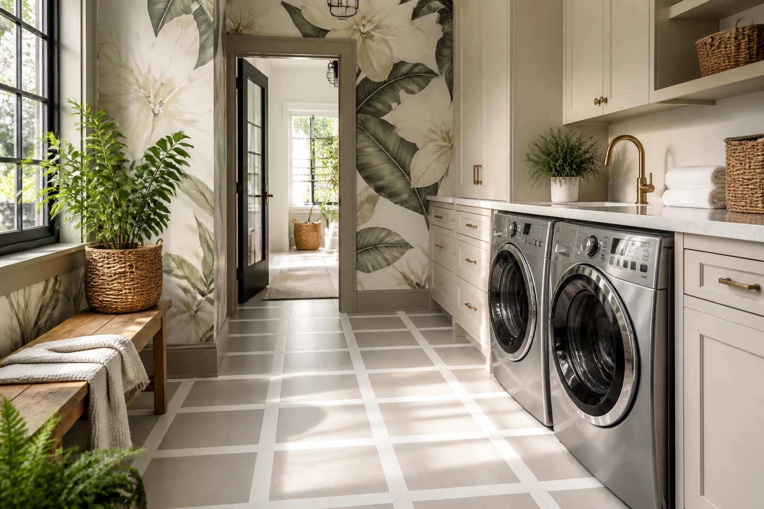 11 Laundry Room Wallpaper Ideas That Instantly Upgrade Blank Walls: Easy, Bold & Chic