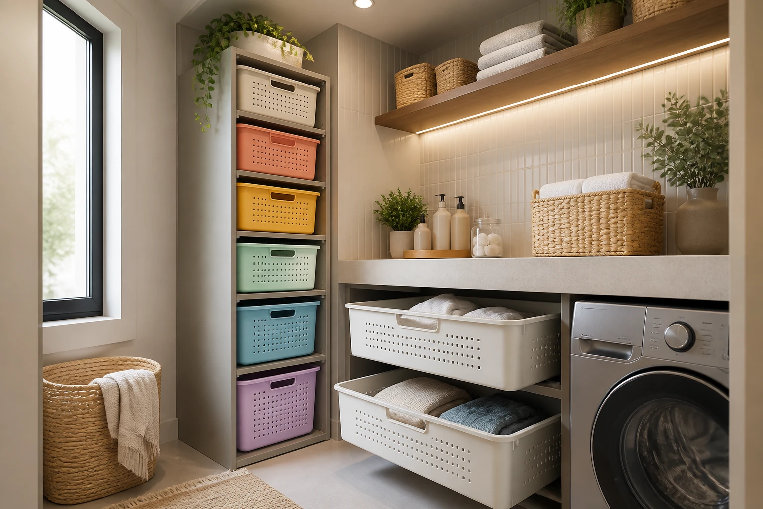 11 Shelf and Basket Storage Ideas for Small Laundry Rooms: Tiny Space, Big Order