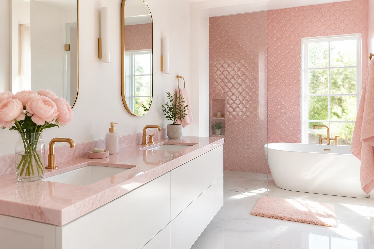 11 Pink and White Bathroom Ideas for a Clean, Feminine Style You’Ll Love