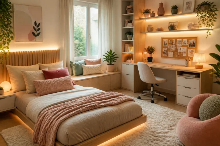 11 Teen Girl Simple Bedroom Ideas That Are Cute and Practical: Cute + Practical Tiny Room Hacks